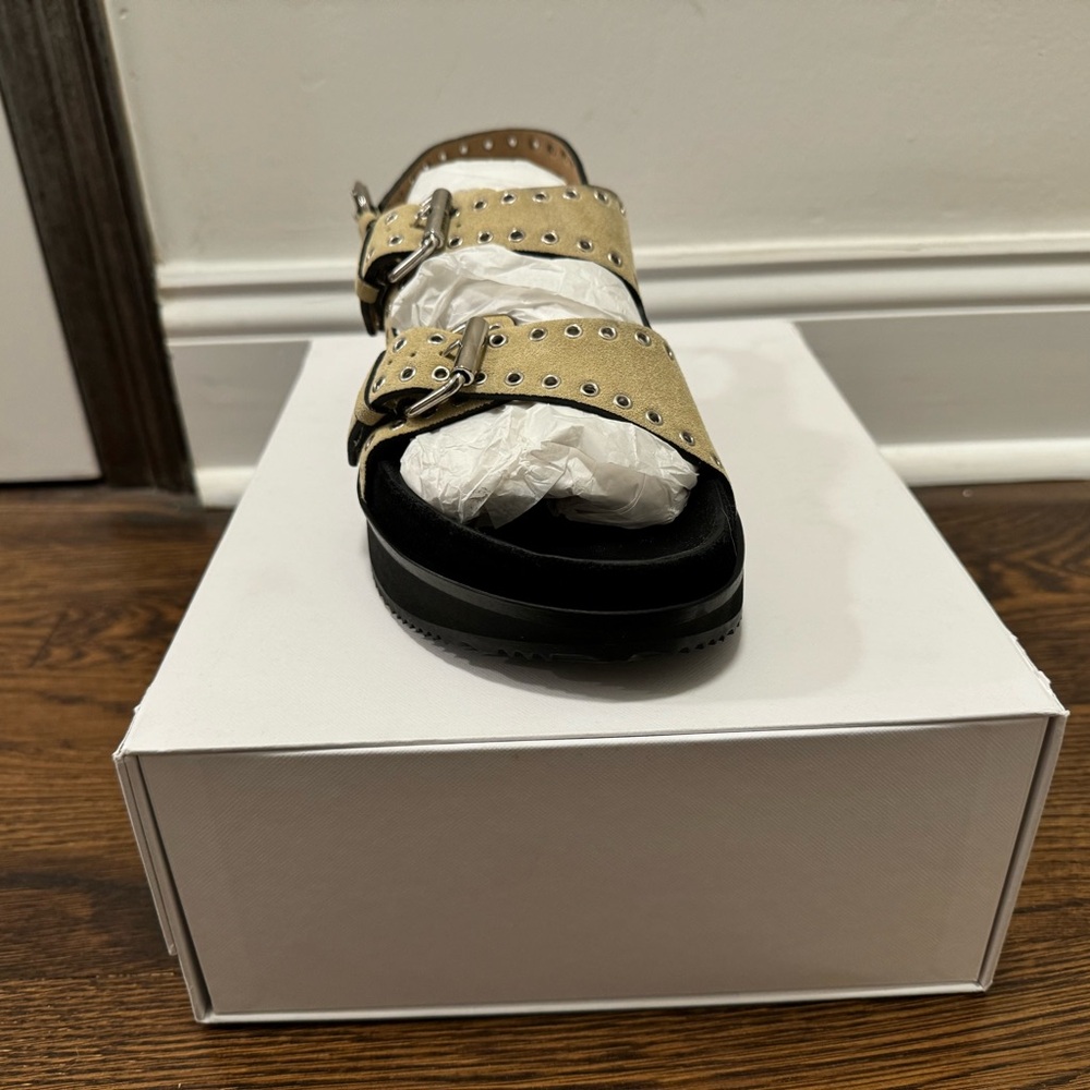 Isabel Marant Ecru Velvet Eyelet Sandals - Picture 3 of 7